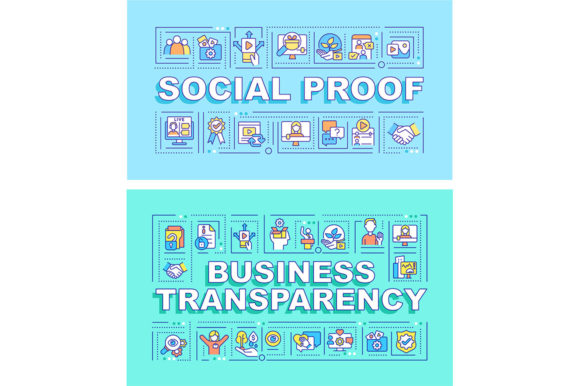 Business Transparency Word Banner Set
