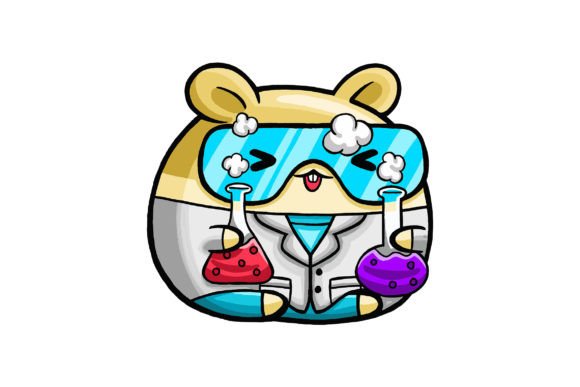Cute Hamster Chemist Profession Vector
