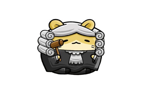 Cute Hamster Judge Profession Vector