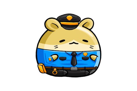 Cute Hamster Police Profession Vector