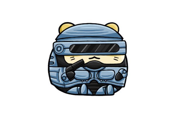Cute Hamster Wearing Robot Vector 03