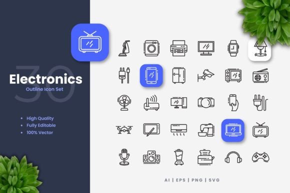 Electronics Icons: High-Quality, Customizable, and Perfect for Your Projects