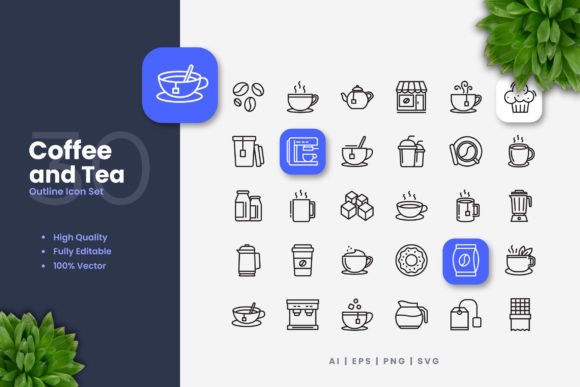 Enhance Your Designs with Coffee and Tea Icons