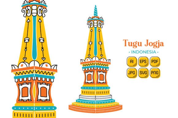 Explore Tugu Jogja in Flat Design Style