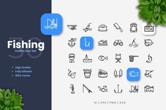 Explore Versatile Fishing Icons for Your Projects