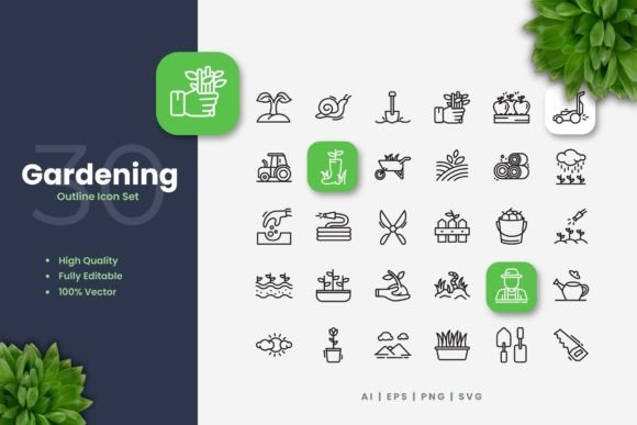 Explore Versatile Gardening Icons for Your Projects