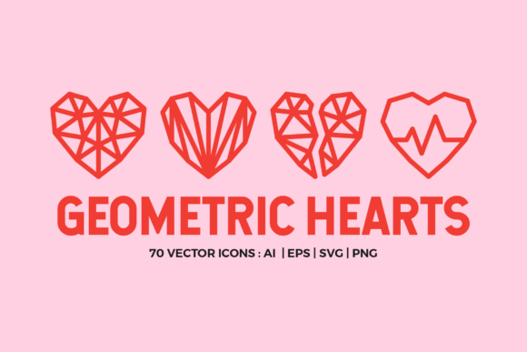Exploring the Versatility of 70 Geometric Hearts Logo for Creative Projects