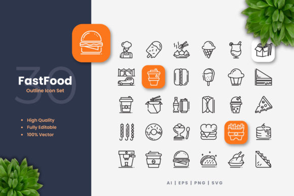 Fast Food Icons: A Versatile Solution for Modern Design Needs