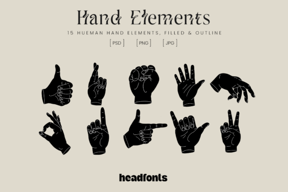 Hand Elements, Human Hand Elements: A Versatile Collection for Creative Projects