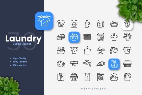Laundry Icons: Simplify Your Visual Communication with Clean and Versatile Design