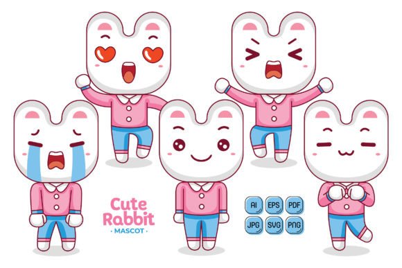Unlock Your Creativity with the Cute Rabbit Mascot Character Vector Pack