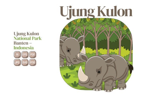 Unlocking Creativity with Ujung Kulon National Park Vector and Indonesia Travel Destination Illustrations
